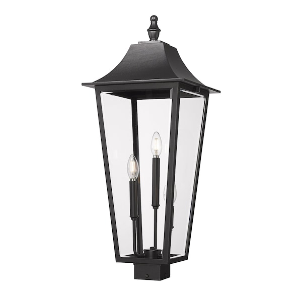 Z-Lite Gannon 3 Light Outdoor Post Mount Fixture, 12in. W x 30in. H, Black 5008PHXLS-BK - main